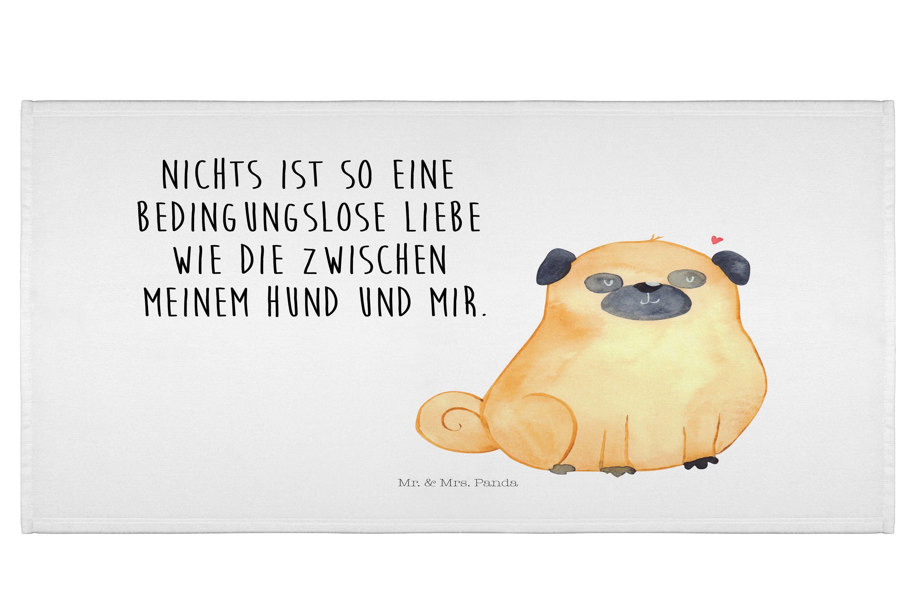 Mr. & Mrs. Panda Handtuch »Mops Weiß Geschenk, Hundeliebe