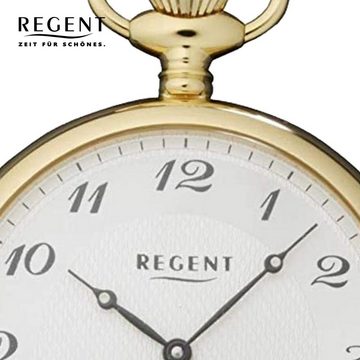 Regent Taschenuhr Regent Herren Taschenuhr Analog, (Analoguhr, Analoguhr), Herren Taschenuhr rund, groß (ca. 53mm), Edelstahl, Elegant