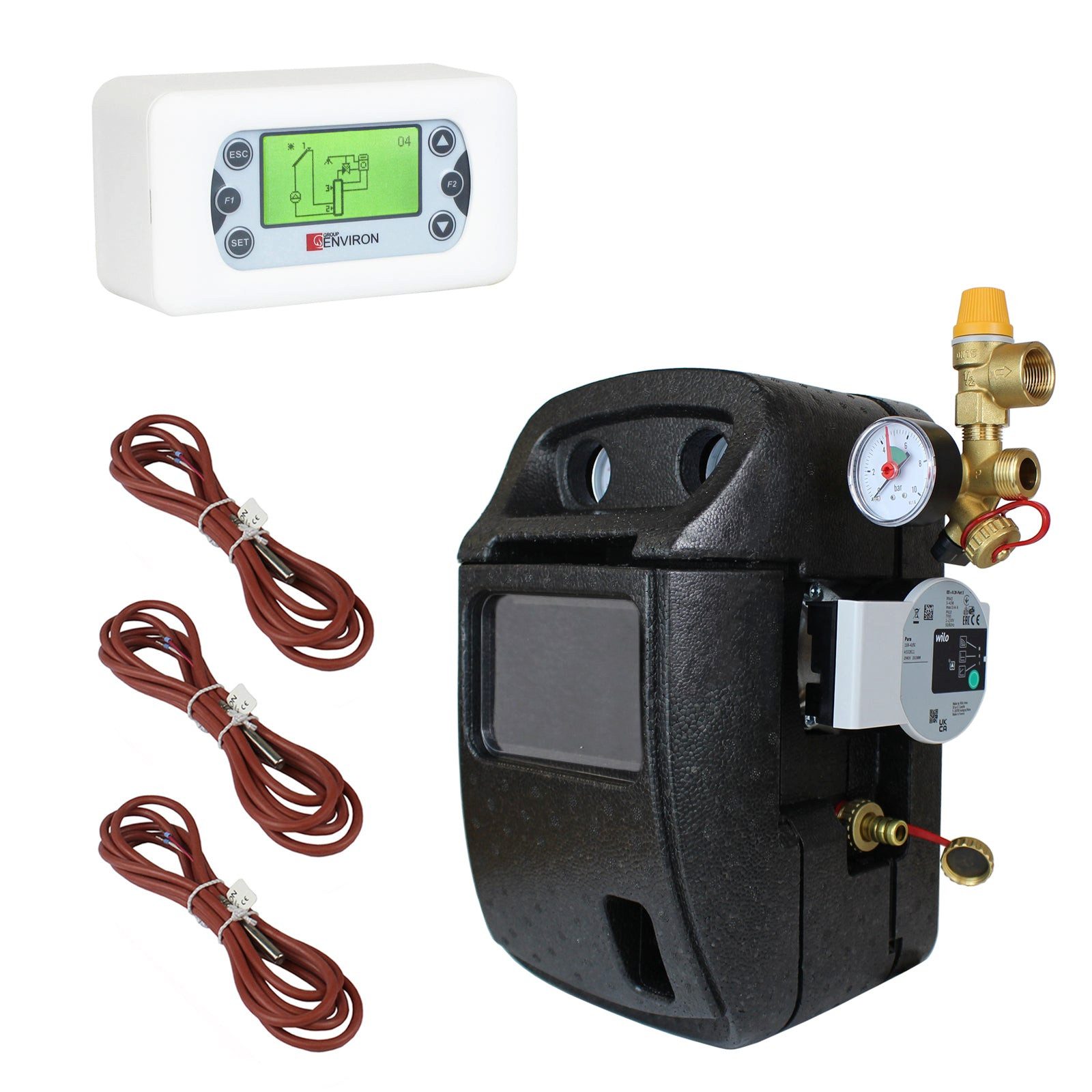 Environ Fußbodenheizung Tsol Zweistrang Solarstation 2–12 l/min – Wilo Para 15/6 – Solarregler