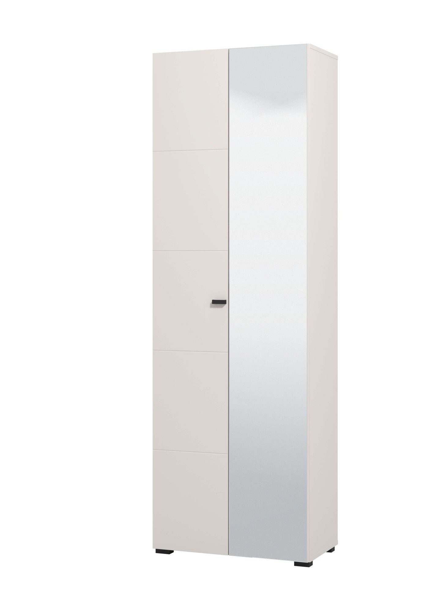 Home affaire Garderobenschrank Rathlin, Stauraumschrank, Flurschrank, ausziehbare Kleiderstange Spiegeltür, Gesamtbreite 64 cm, drei Regale