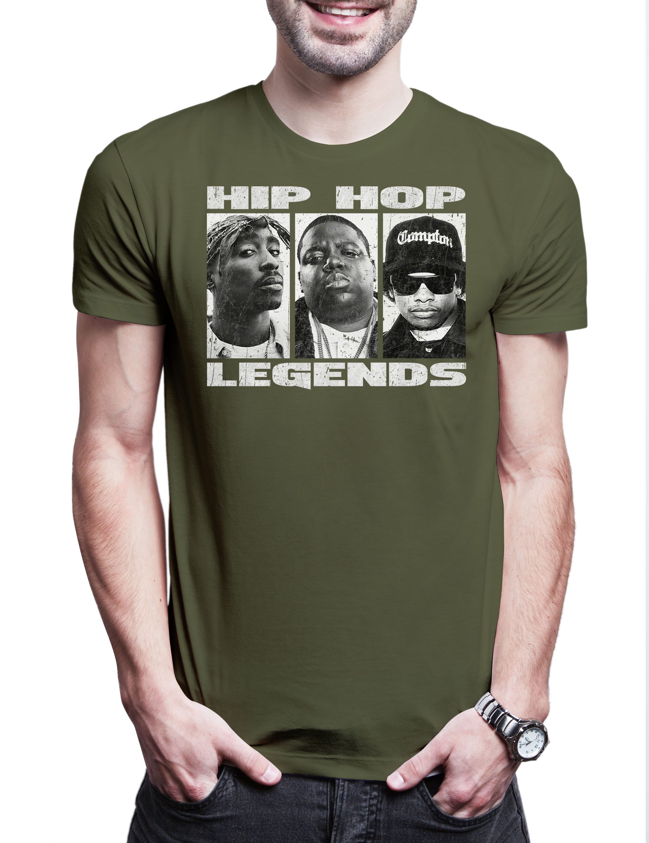 Urban Backwoods Print-Shirt Hip Hop Legends Herren T-Shirt Rap Gangster Legenden Heroes Rapper (1-tlg) Producer Produzent Musik Music