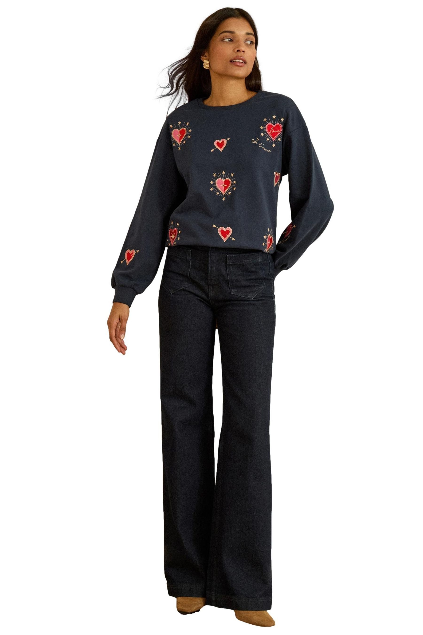 Sweater Love & Roses Sweatshirt aus Jersey, Regular