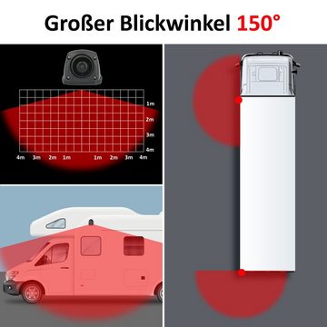 VSG24 Rückfahrkamera ASSISTENT Seitenblickkamera für LKW & Wohnmobile 150° Rückfahrkamera (Nachtsicht, Wetterfest IP67, 150° Blickwinkel, inkl. Adapter, 12-24V)