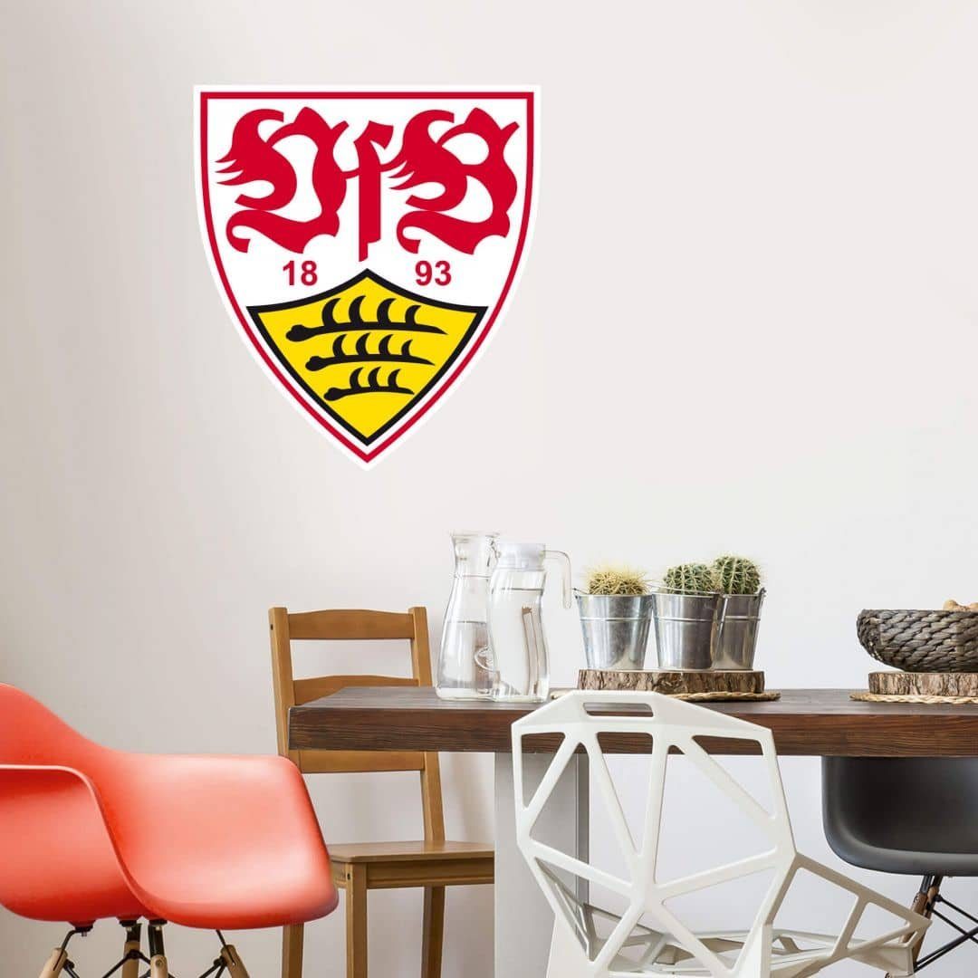 VfB Stuttgart Wandtattoo Fußball VfB Stuttgart Wappen Rot Gelb Fußballverei günstig online kaufen