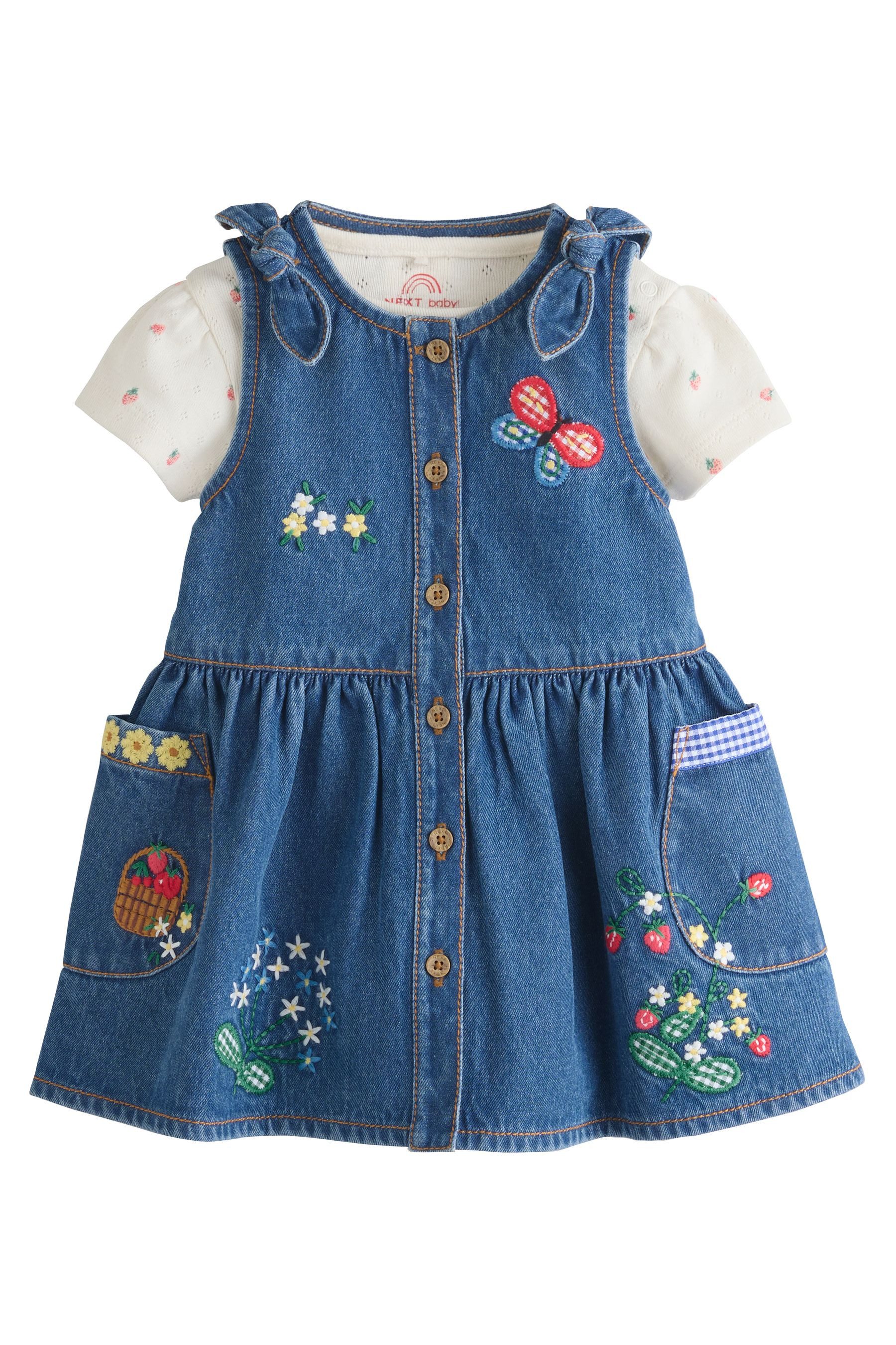 Next Latzkleid Baby-Set mit Latzkleid und Kurzarm-Bodysuit (2-tlg)