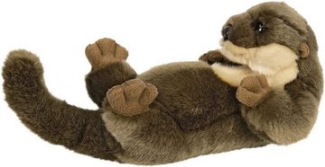 Uni-Toys Kuscheltier Otter Rückenschwimmer - 26 cm (Länge) - Plüsch-Otter - Plüschtier, zu 100 % recyceltes Füllmaterial