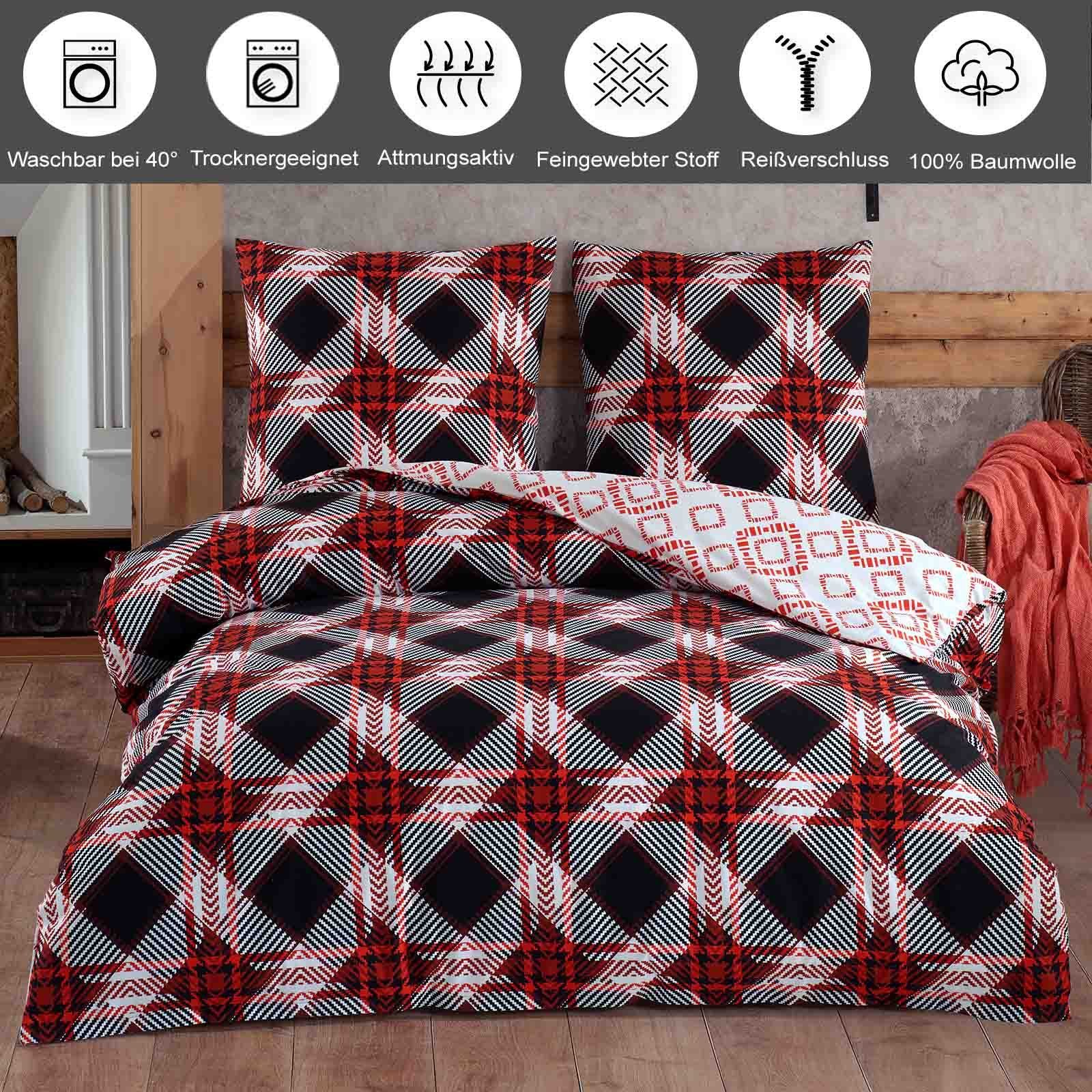 Buymax Bettwäsche, Biber, 3 teilig, 200x220 günstig online kaufen