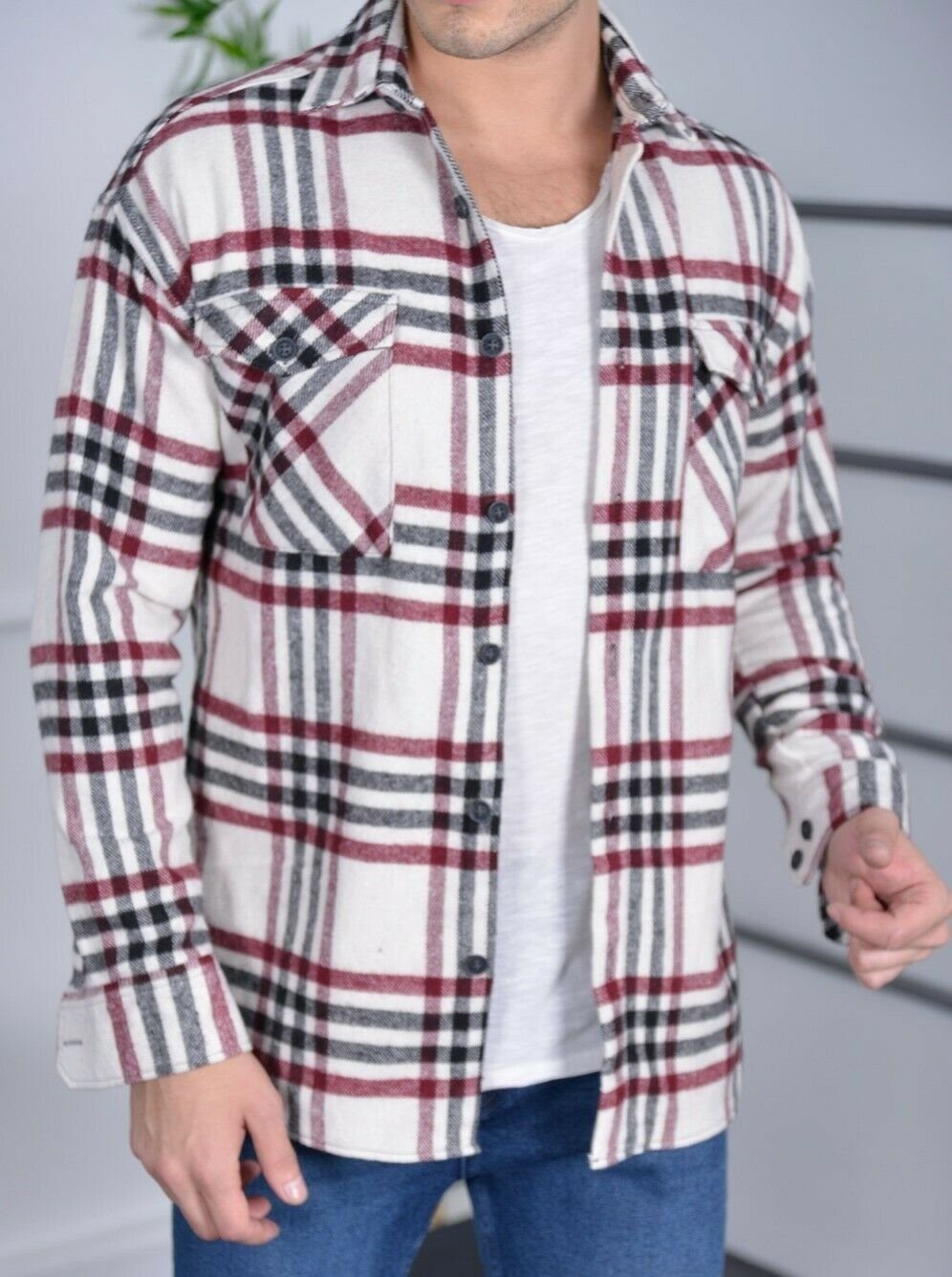 Megaman Jeans Flanellhemd Megaman H-261 Kariert Hemd Herren Baumwolle günstig online kaufen