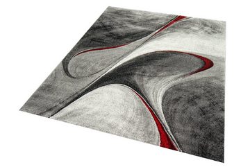 Teppich Teppich modern Wohnzimmerteppich abstrakt in grau rot, Carpetia, rechteckig, Höhe: 13 mm