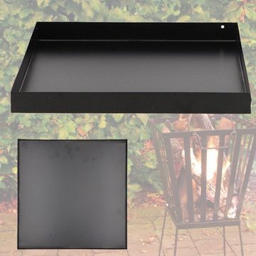Esschert Design BV Outdoor-Bodenplatte Bodenplatte für Feuerkorb, quadratisch, Stahl, schwarz, 1-St.