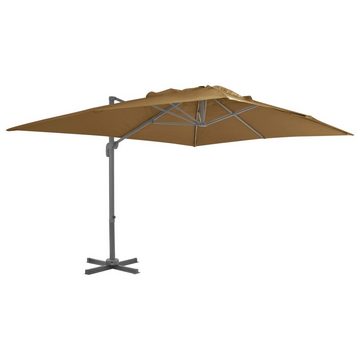 vidaXL Balkonsichtschutz Sonnenschirm mit Schirmständer Taupe