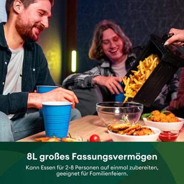 CHEFREE Heißluftfritteuse AFW20, 2400,00 W, 2 Garkörbe, mit Sichtfenster, 8L Verfassungsvermögen