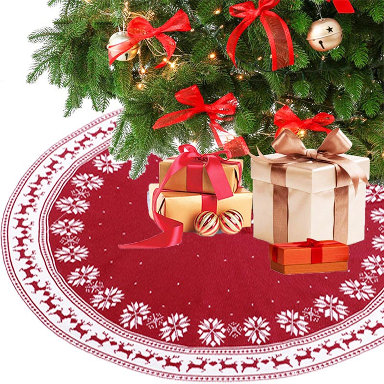 Baumteppich Weihnachtsbaum Röcke, Weihnachtsbaum Decke Rund für Weihnachten, BTTO, TYP A