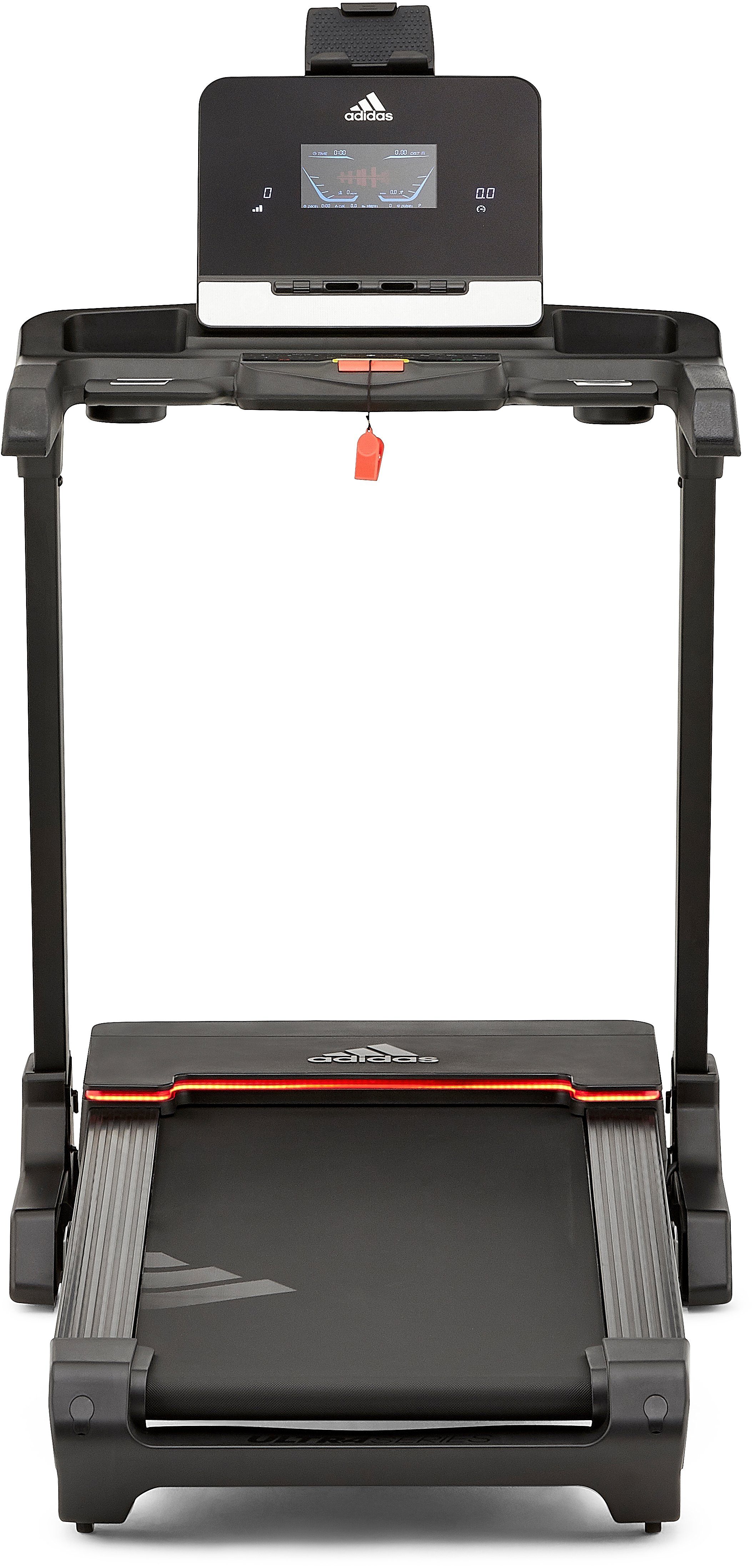 adidas Performance Laufband T-19 BT (mit Bluetooth und App-Funktion und LED-Beleuchtung), bis max. 20 km/h, klappbar, mit Steigung, 150 kg max. Benutzergewicht