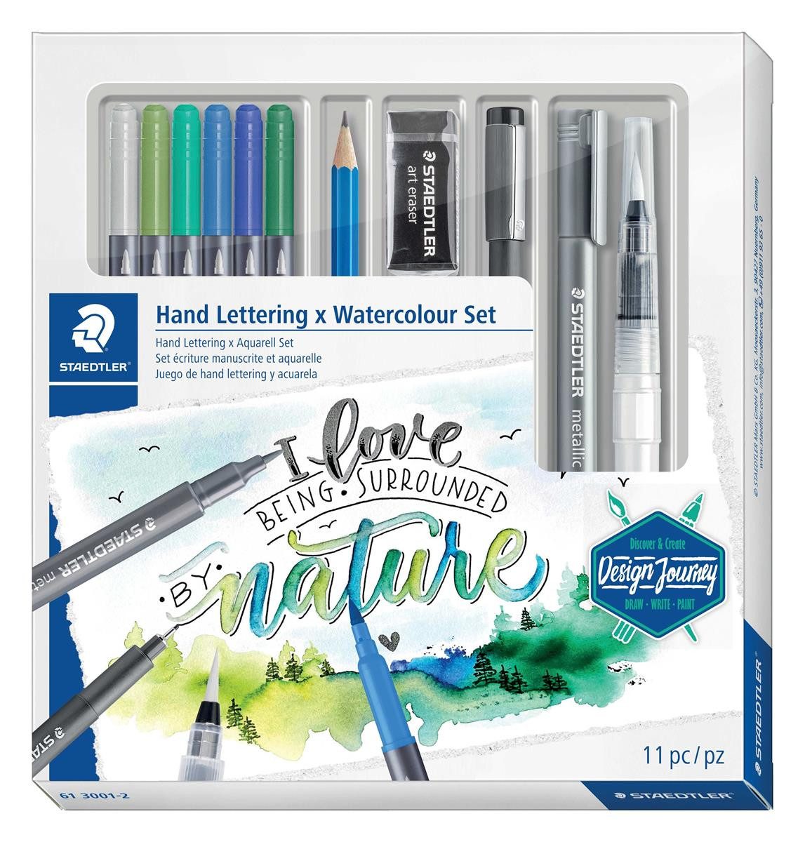 STAEDTLER Kugelschreiber 3001-2 STAEDTLER Aquarell- & Handlettering-Set Watercolor
