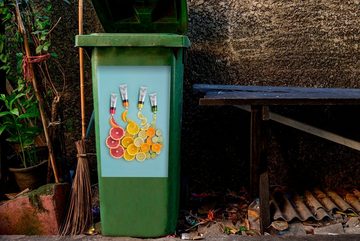 MuchoWow Wandsticker Obst - Farben - Farbe (1 St), Mülleimer-aufkleber, Mülltonne, Sticker, Container, Abfalbehälter