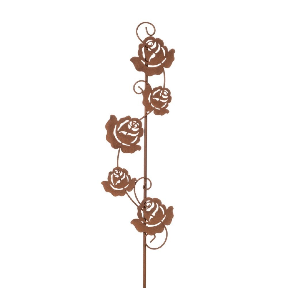 Dragimex Gartenstecker Metall Stecker Rosenranke. Rost Gartenstecker Blumenstecker Rose 115cm