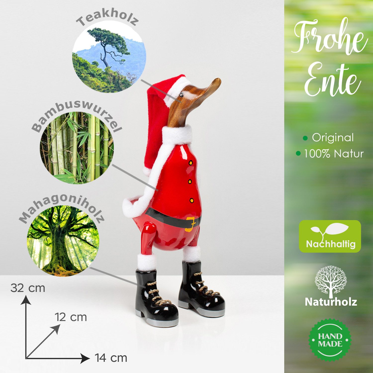 Rikmani Dekofigur Santa Ente Weihnachten günstig online kaufen