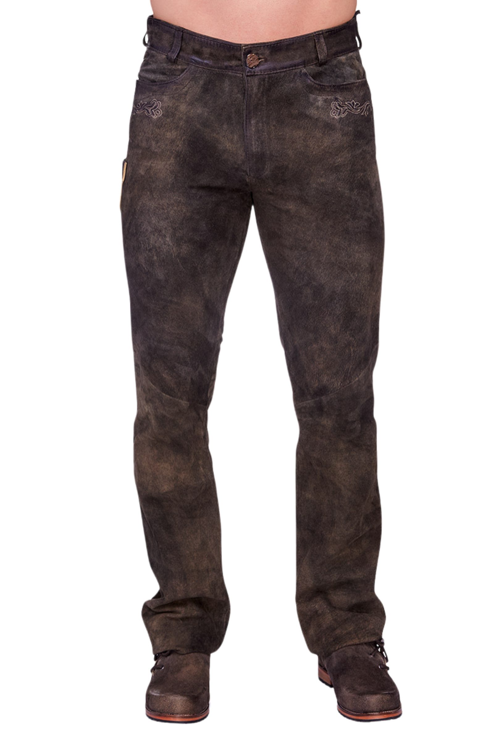 Trachtenlederhose Lederhose lang - FLORINUS - smoke II