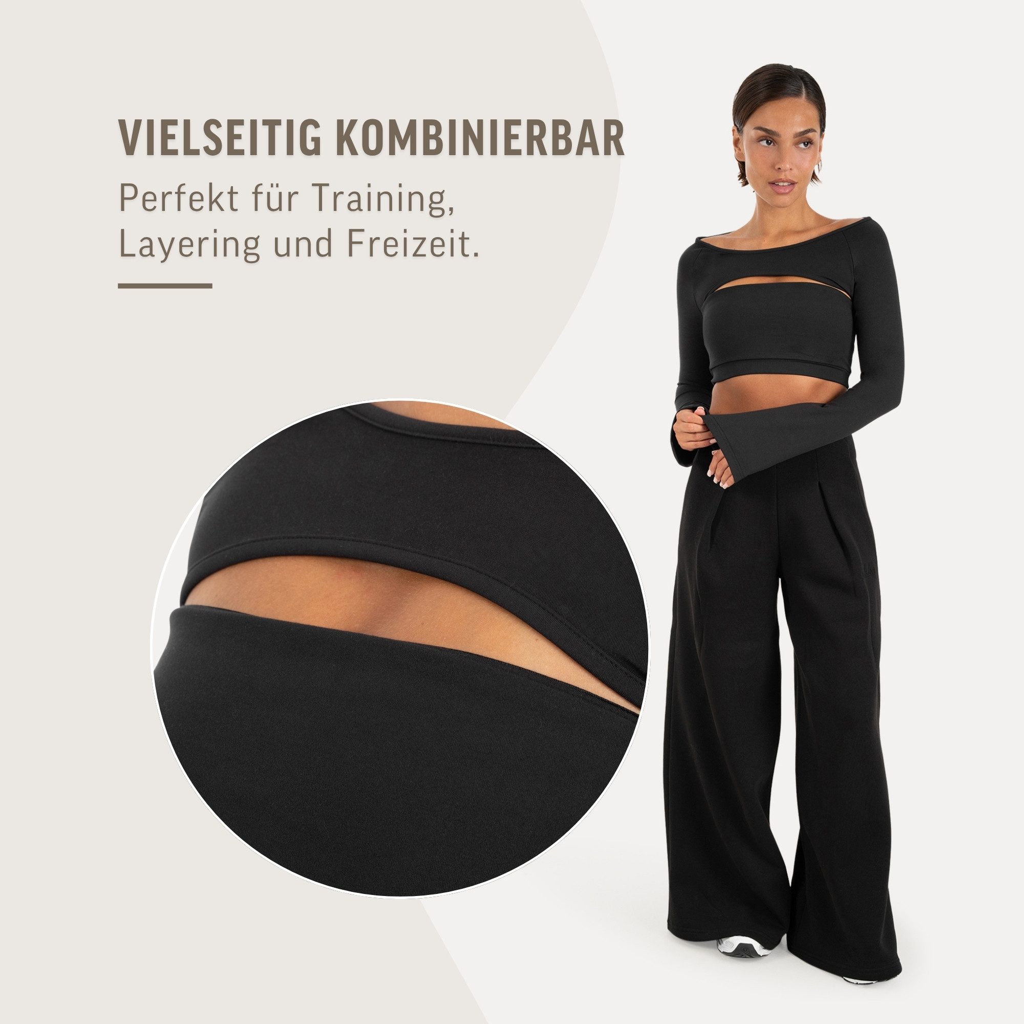 Smilodox Longsleeve Neola Damen, Bolero Longsleeve, Slim Fit, Performance, Fitness Bolero-Schnitt, Stretch, Performance-Material, Slim Fit, Layering – Bild 5 von 5
