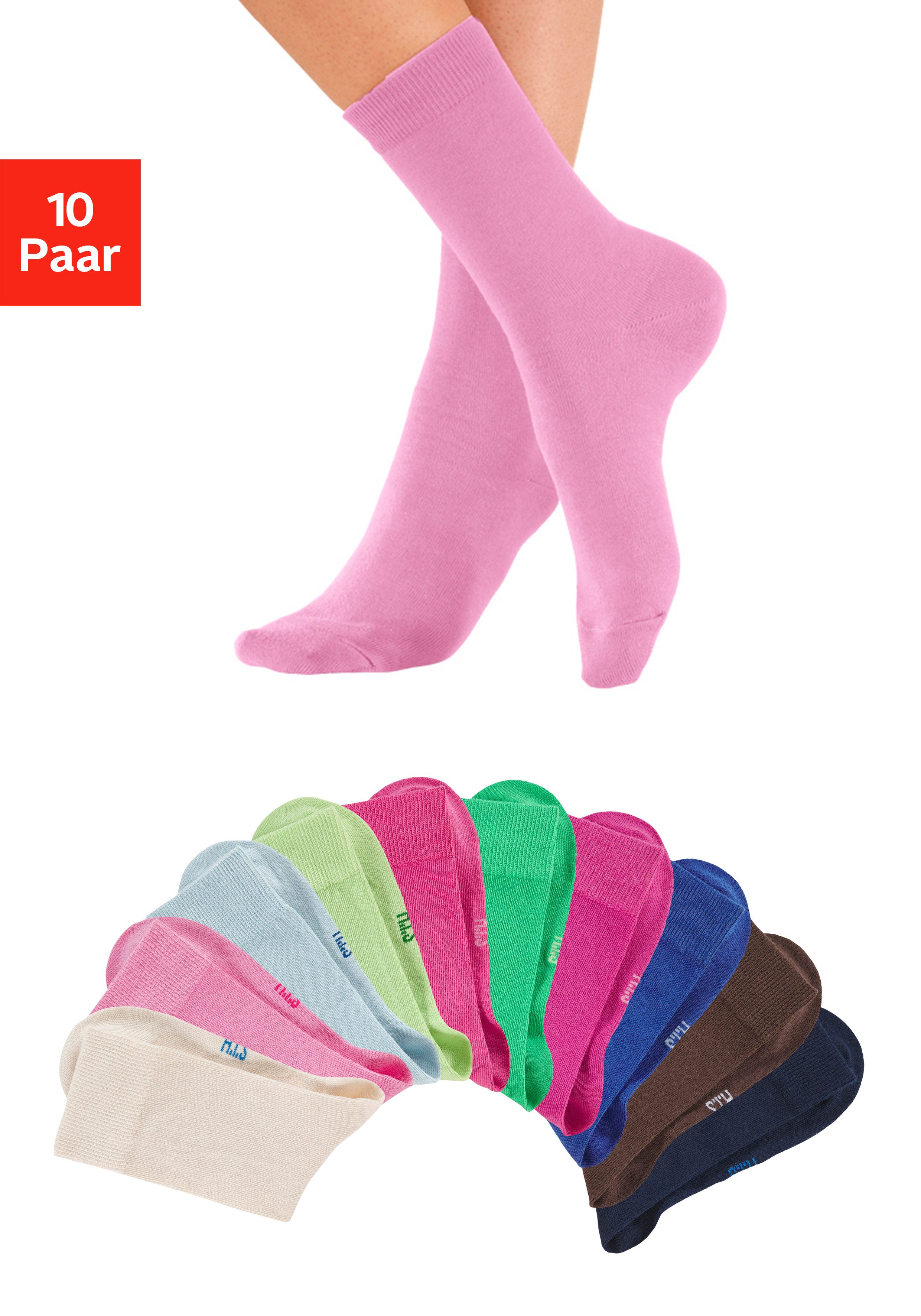 H.I.S Freizeitsocken (Packung, 10-Paar) mit weichen Rippbündchen. Reduzierter Preis € 19,99. Unverbindliche Preisempfehlung € 29,99, (€ 2,00 pro 1 Paar)