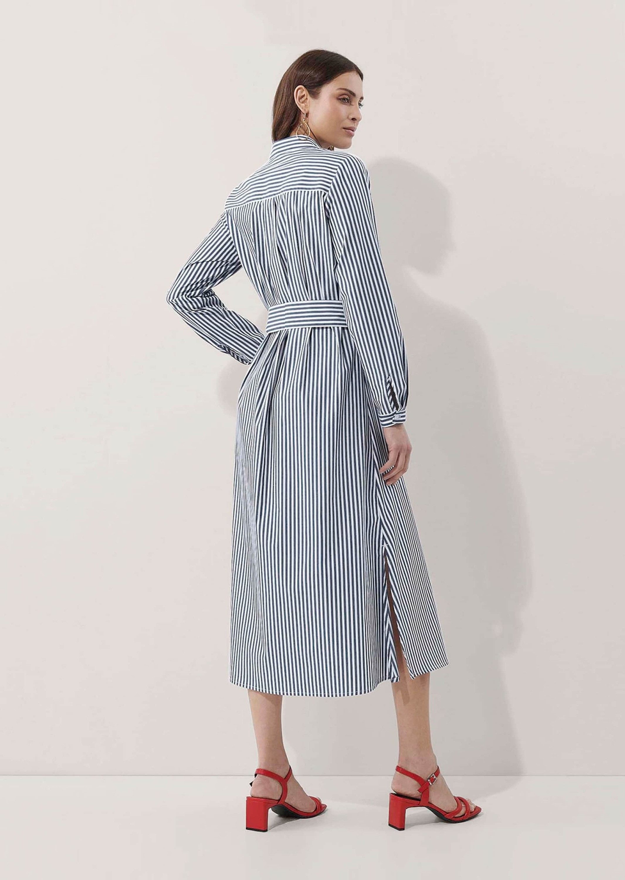 Alba Moda Maxikleid Maxikleid mit Bindeband und Hemdkragen