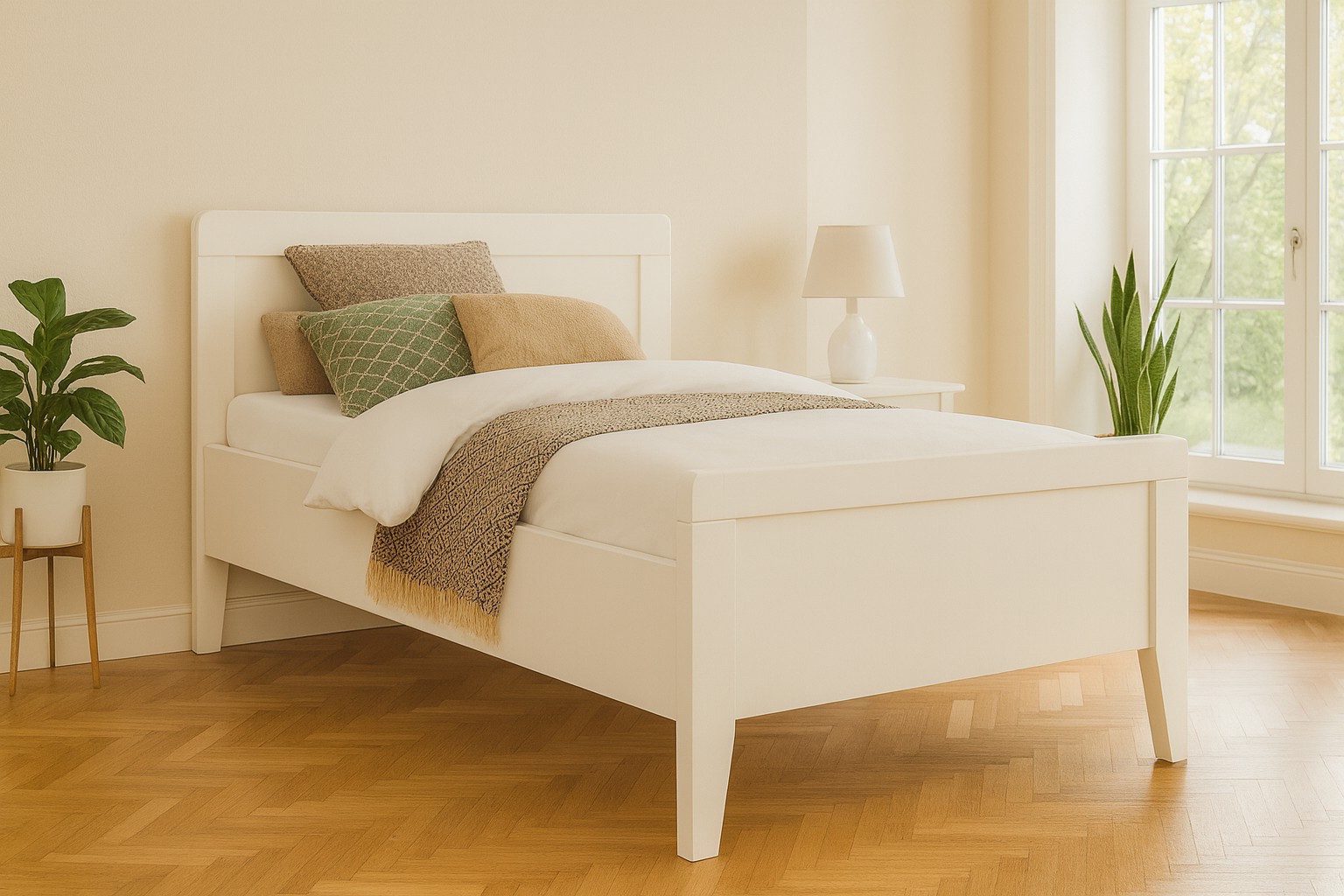 bv-vertrieb Bett Seniorenbett Weiß Komfortbett verstellbare Liegehöhe, hoher Einstieg, Seniorenbett weiss höhenverstellbares Komfortbett