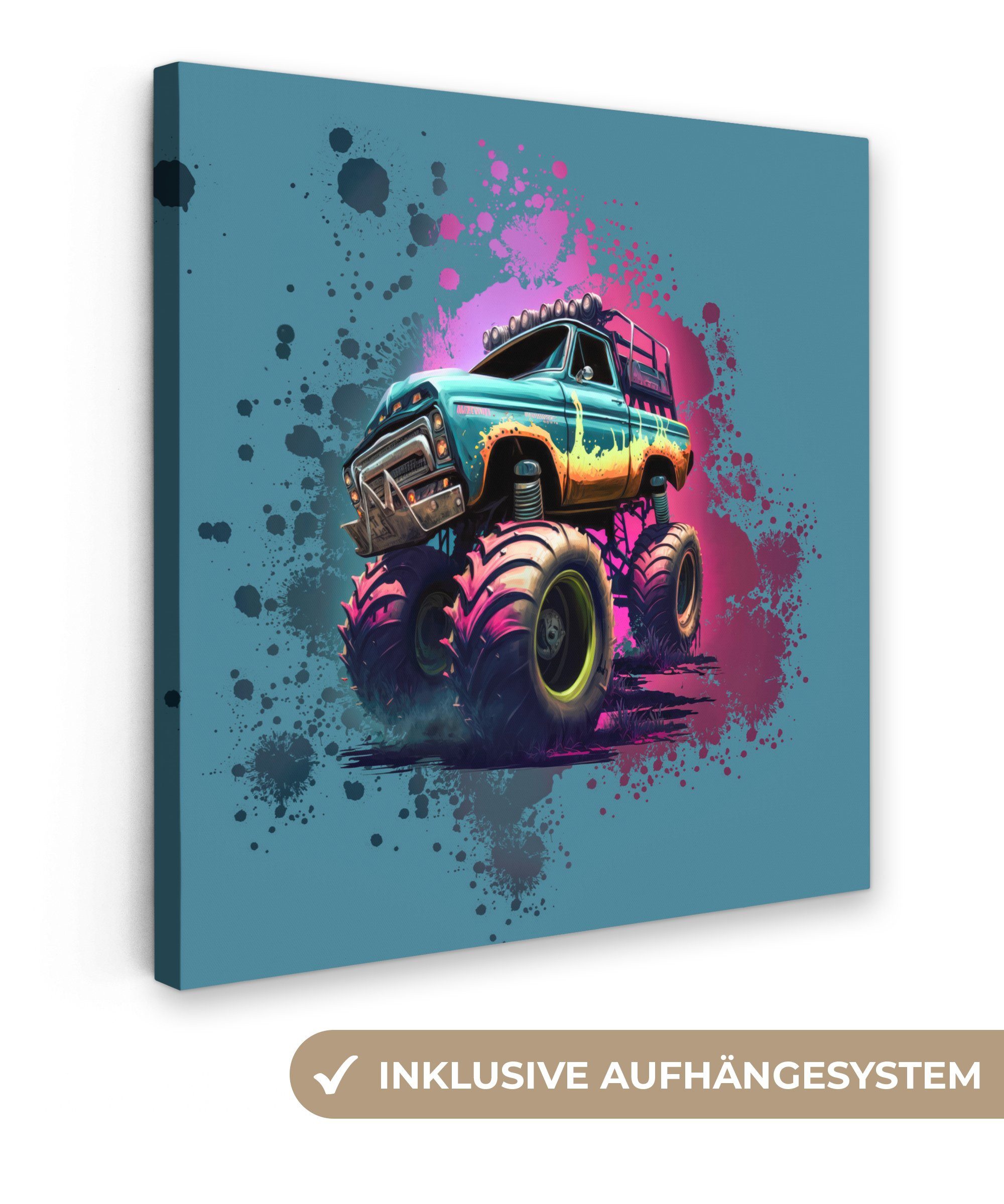 OneMillionCanvasses® Leinwandbild Monstertruck - Farbe - günstig online kaufen