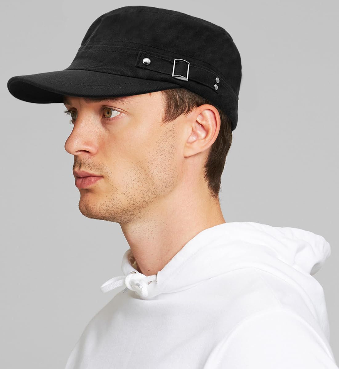 Zaewry Baseball Cap Vintage Military Army Flat Cap Verstellbare Baseballmütze Kappe – Bild 2 von 5