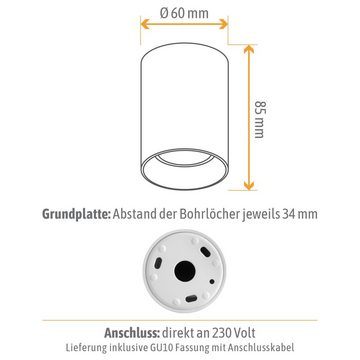 SSC-LUXon Aufbauleuchte Mini Aufbauspot TOBI-S in weiss fuer Decken & Waende