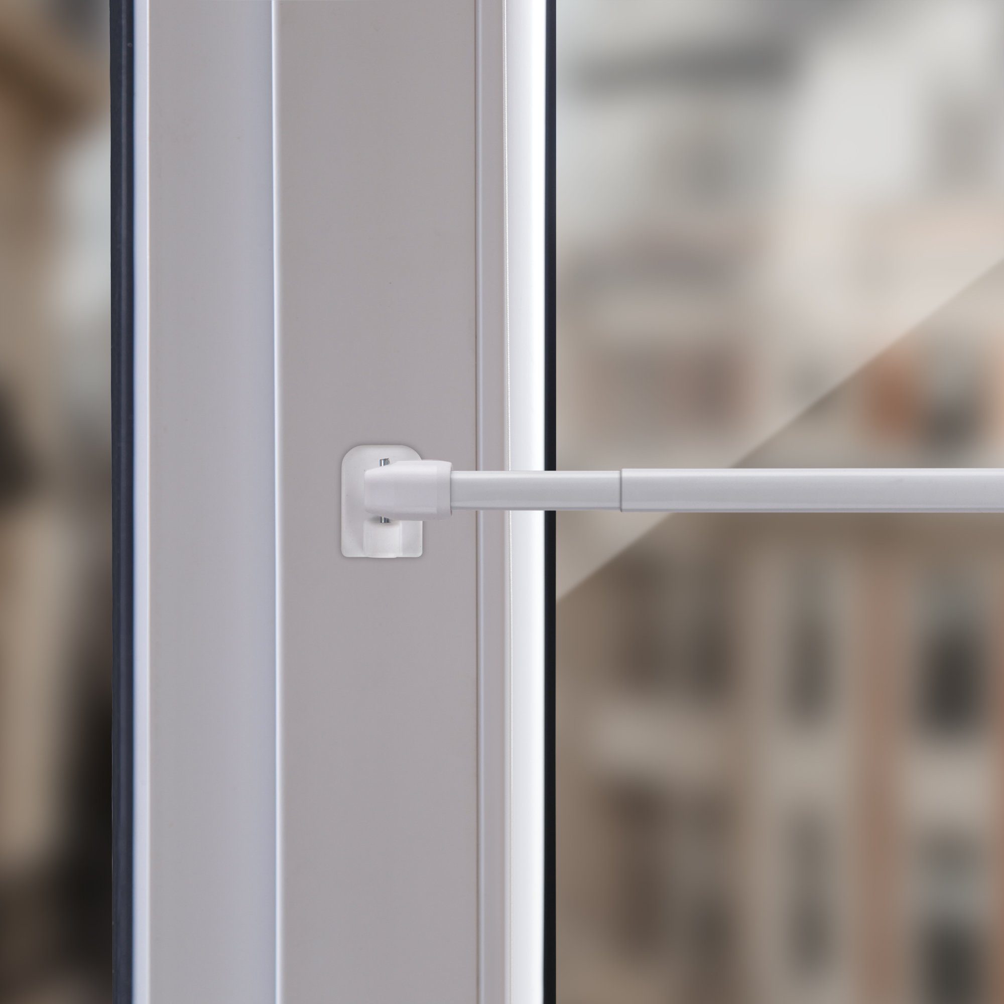 Bestlivings Gardinenstangenhalter Selbstklebehaken, für Vitragestangen, (4-St), aus Kunststoff mit stabilem Stahlstift, hohe Klebekraft