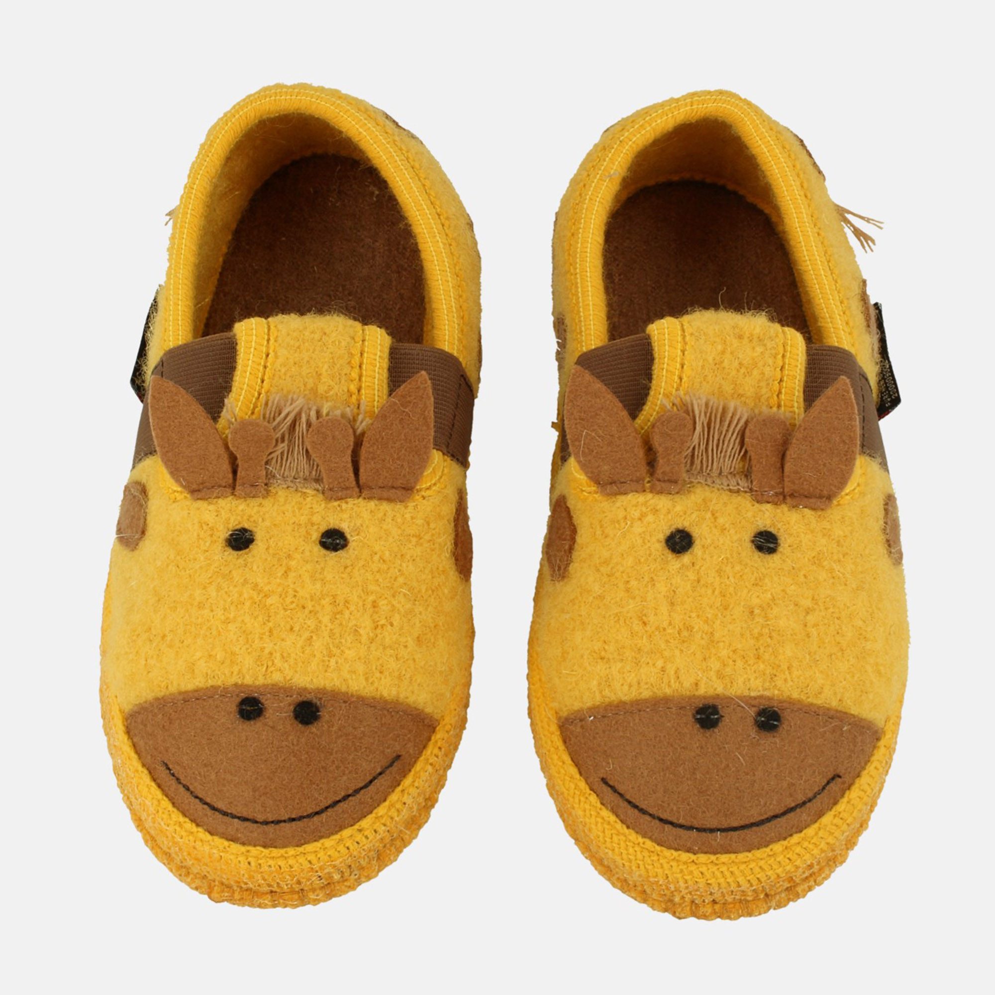 Haflinger Kinder Hausschuhe Giraffe mit Gummiband Hausschuh