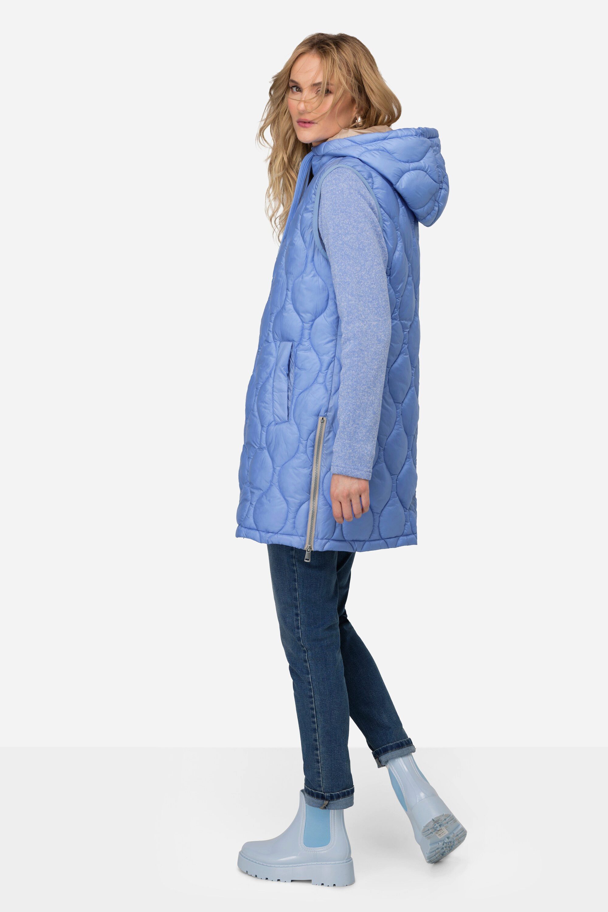 Laurasøn Longweste Steppweste wasserabweisend Longform Kapuze