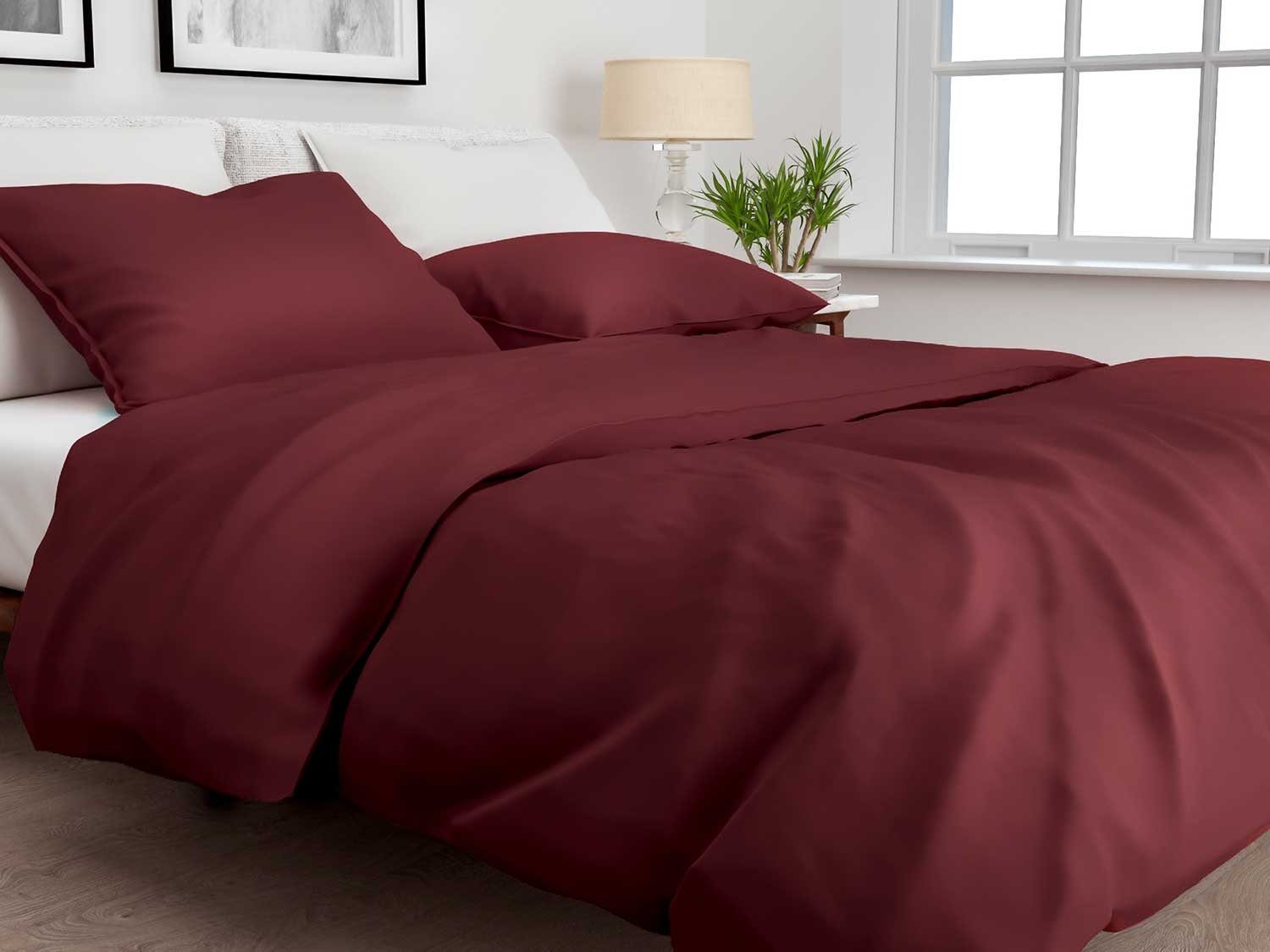 Bettwäsche SATINADO, Satin-Bettwäsche, Rot, 155 x günstig online kaufen