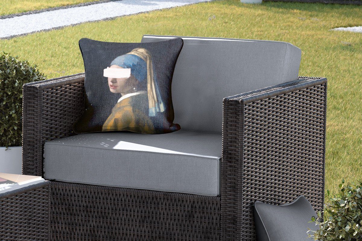 Kunst, Vermeer Kissenhülle, Outdoor Dekokissen mit Perlenohrring Mädchen MuchoWow - - Dekokissen, Kissenbezüge, Dekokissenbezug,