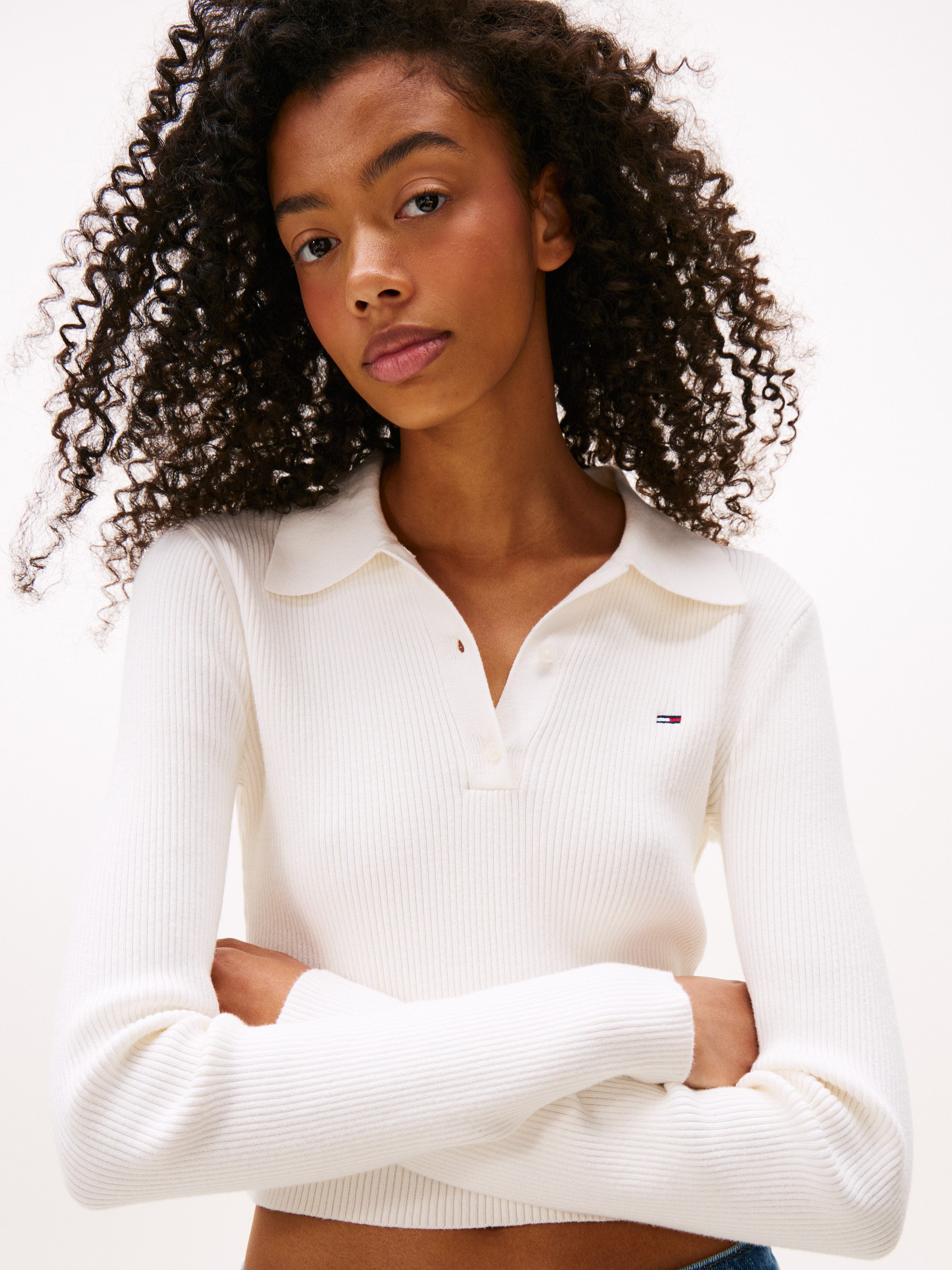 Tommy Jeans Polokragenpullover TJW ESSENTIAL POLO LS SWEATER günstig online kaufen