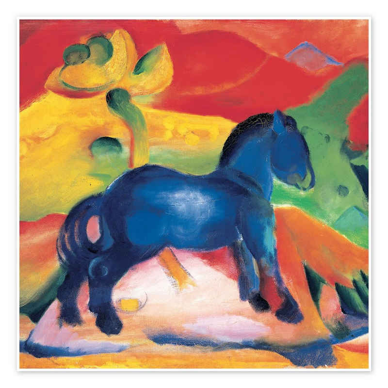 Posterlounge Poster Franz Marc, Das kleine blaue Pferdchen, Malerei