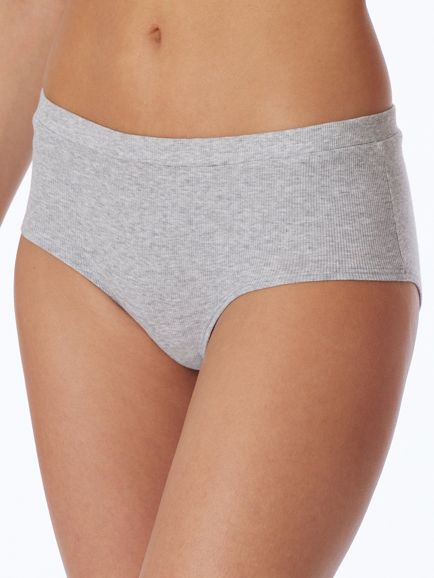 Shorty leichter Pure Schiesser Schlafanzug Rib grau-mel. Panty