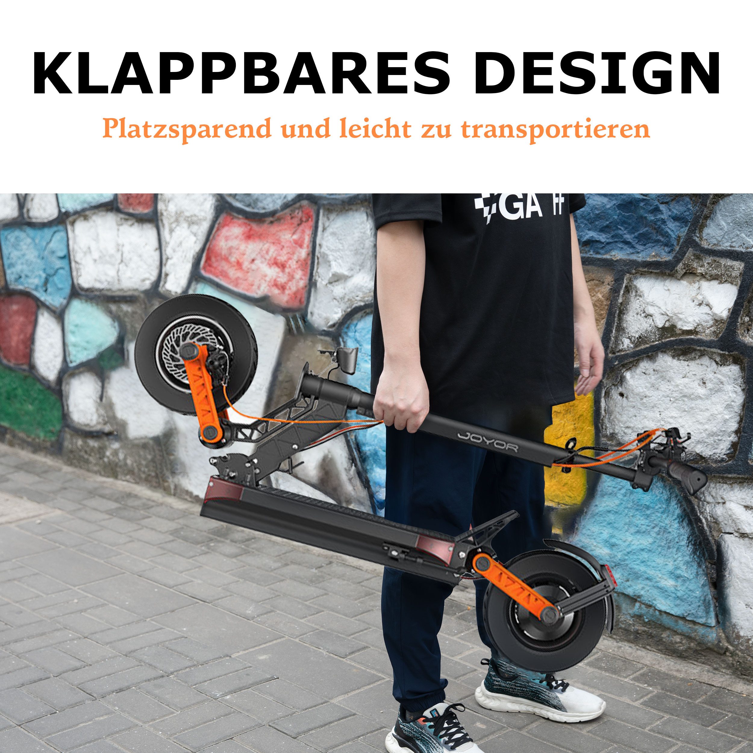 JOYOR E-Scooter S5 mit Straßenzulassung – Offroad 10 Zoll, 500W Motor, 500,00 W, 20 km/h, 45 km Reichweite, klappbar, Dopperfederung, Scheibenbremse