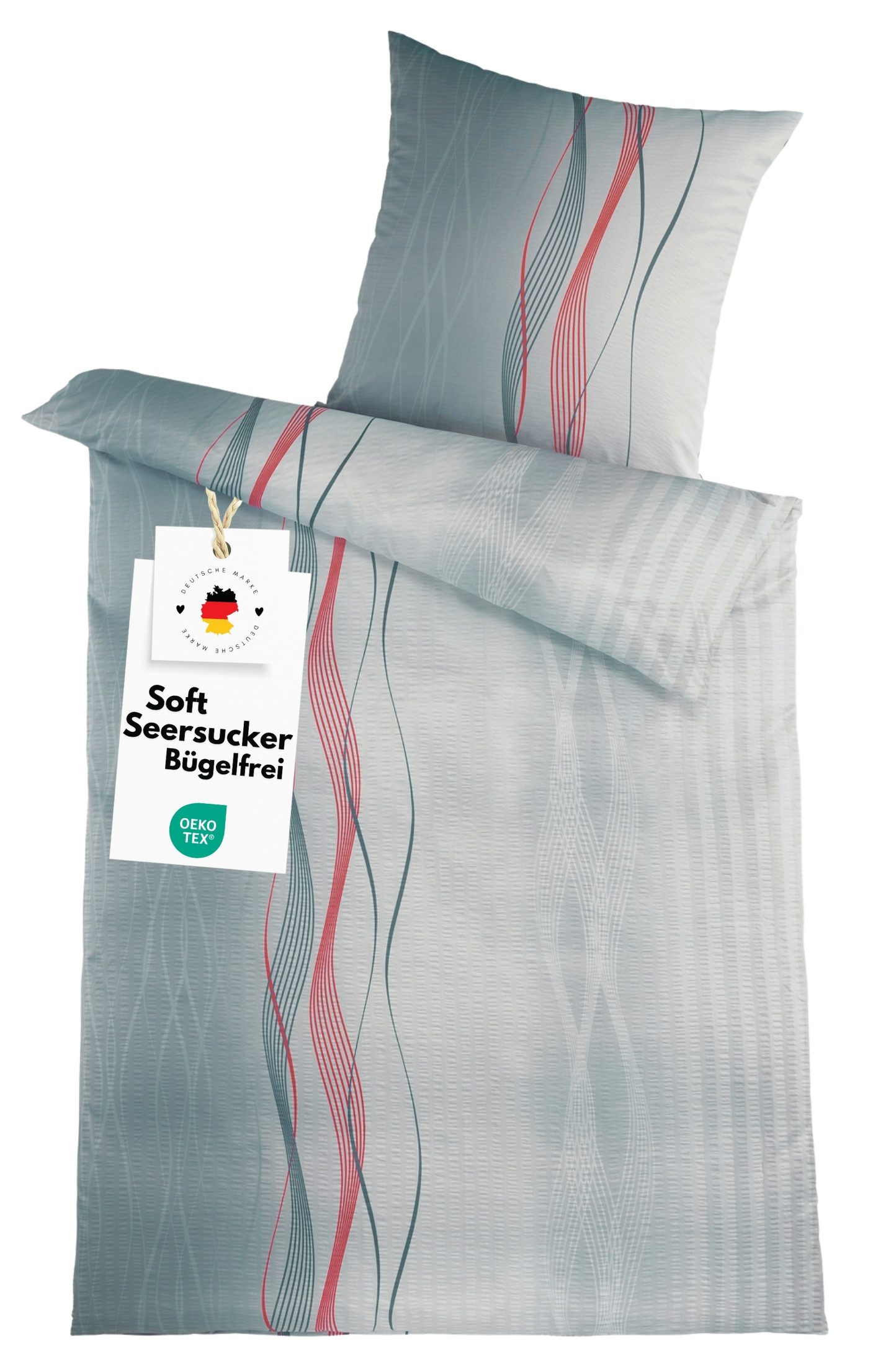 Carpe Sonno Bettwäsche Seersucker 135x200 Mikrofaser Bügelfrei Reißverschlu günstig online kaufen