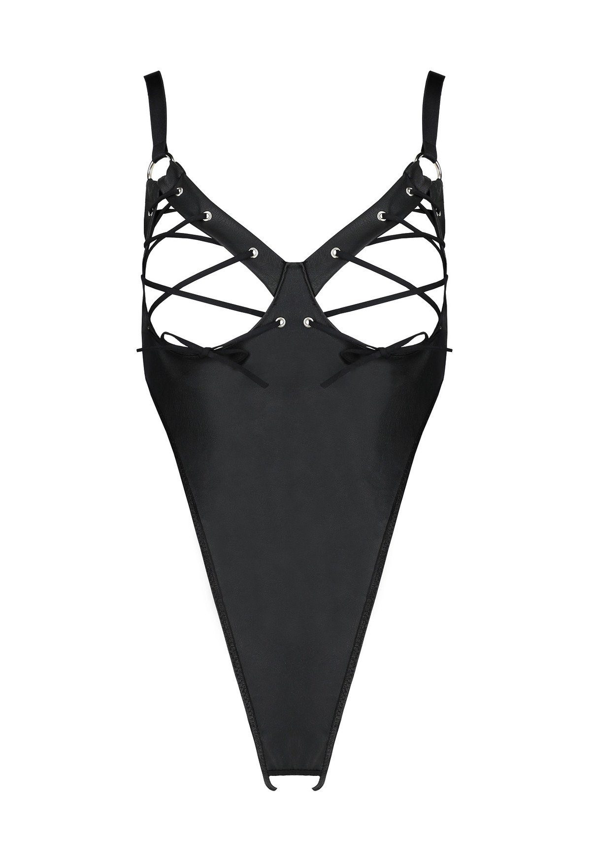 Passion Body Body Celin schwarz Kunstleder ouvert brustfrei