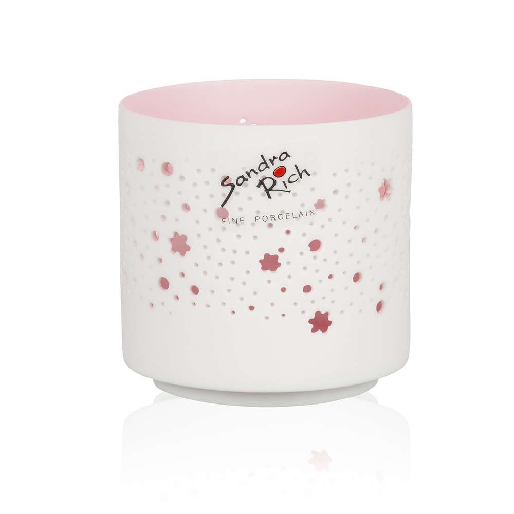 Sandra Rich Windlicht SANDRA RICH, Teelichthalter "ORIENT" 7cm. matt-weiß. Innen Farbig