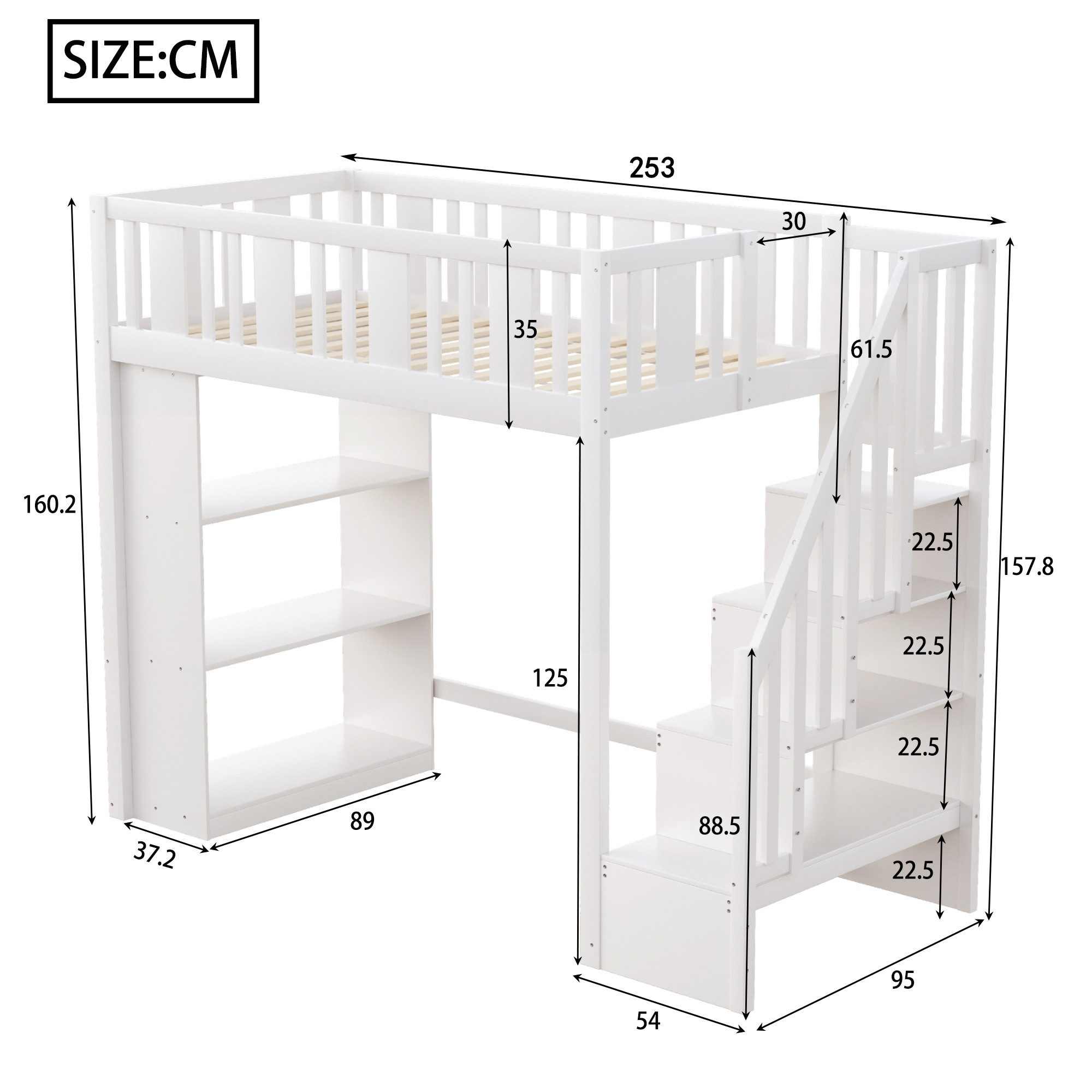 Ulife Hochbett Funktionsbett Kinderbett Jugendbett Holzbettmit günstig online kaufen