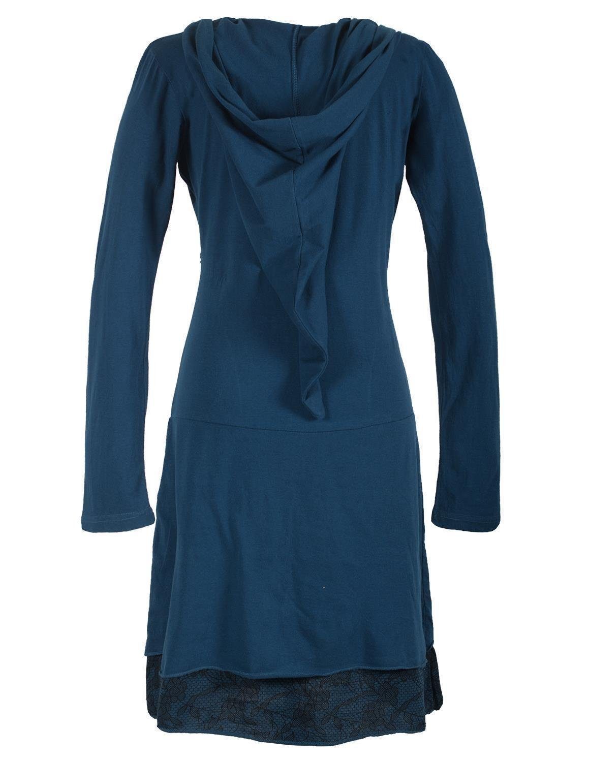 Vishes Jerseykleid Langarm Lagenlookkleid mit Zipfelkapuze günstig online kaufen