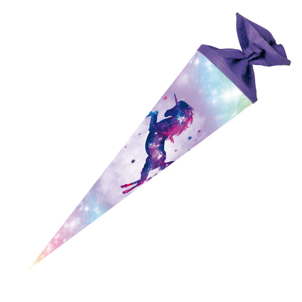 Schultüte Nestler Schultüte Galaxy Unicorn rund mit Filzverschluss 70cm