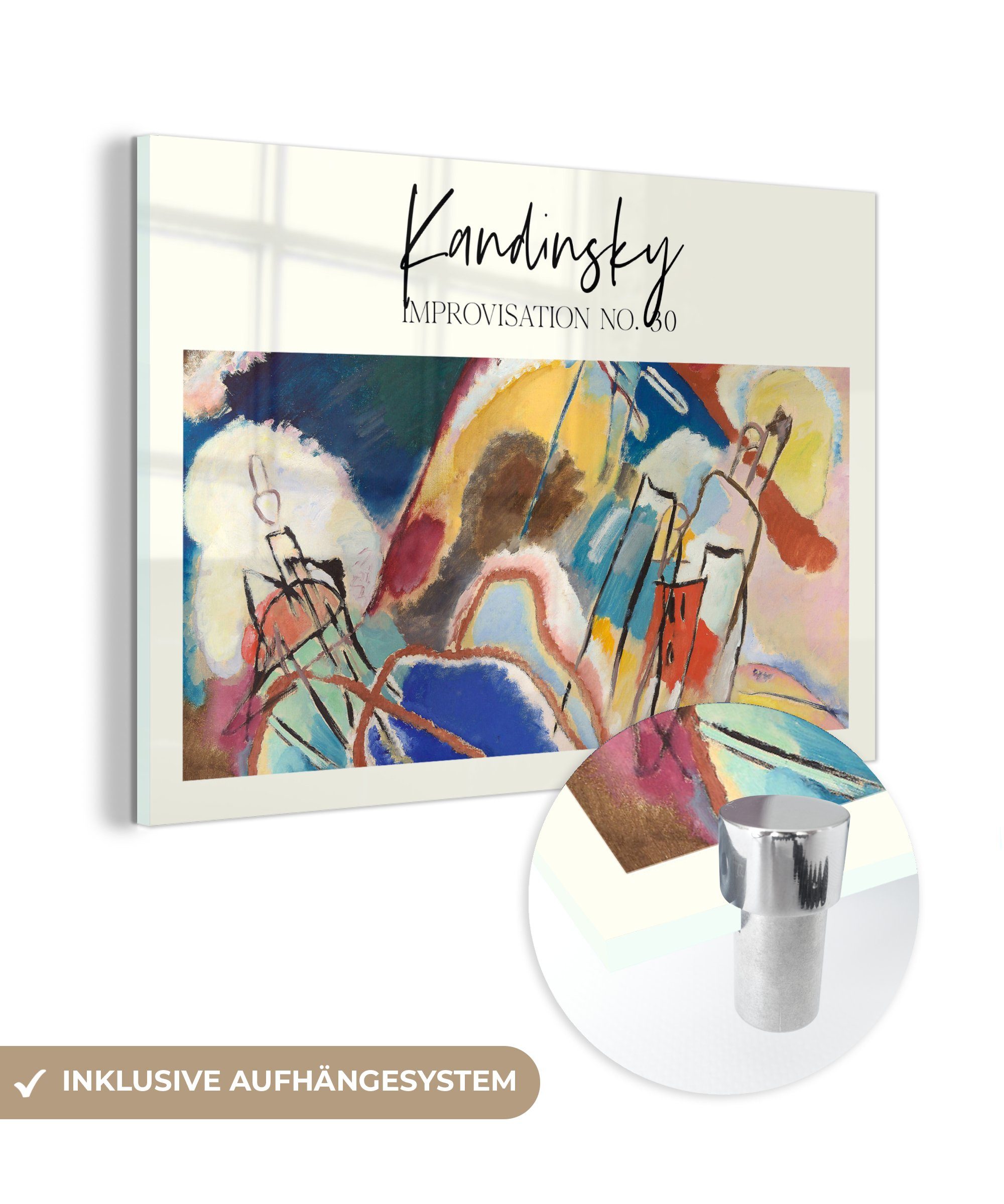 MuchoWow Acrylglasbild Malerei - Abstrakt - Kandinsky, (1 St), Acrylglasbilder Wohnzimmer & Schlafzimmer