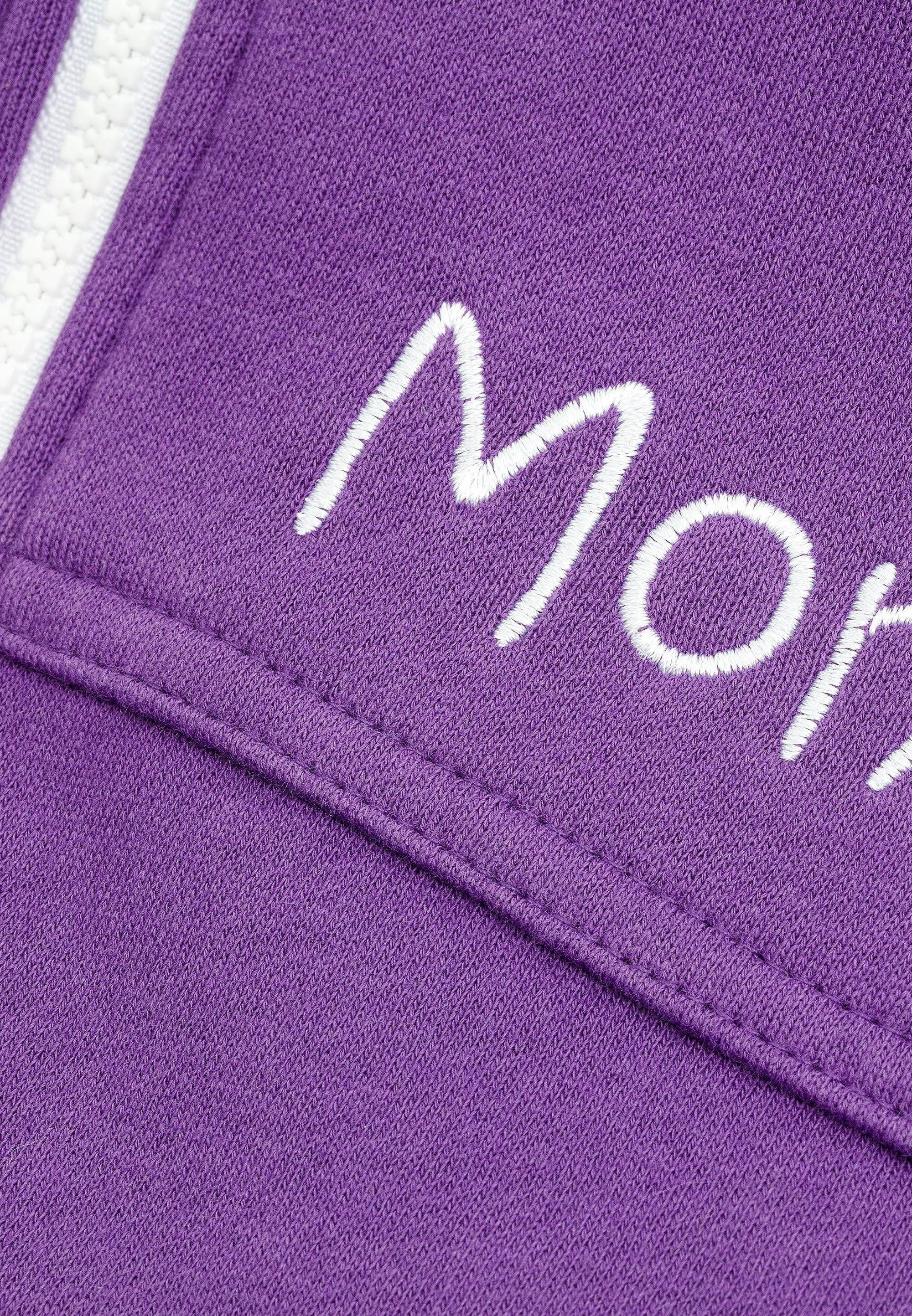 Moniz Jumpsuit aus kuschelig Material lila-weiß weichem