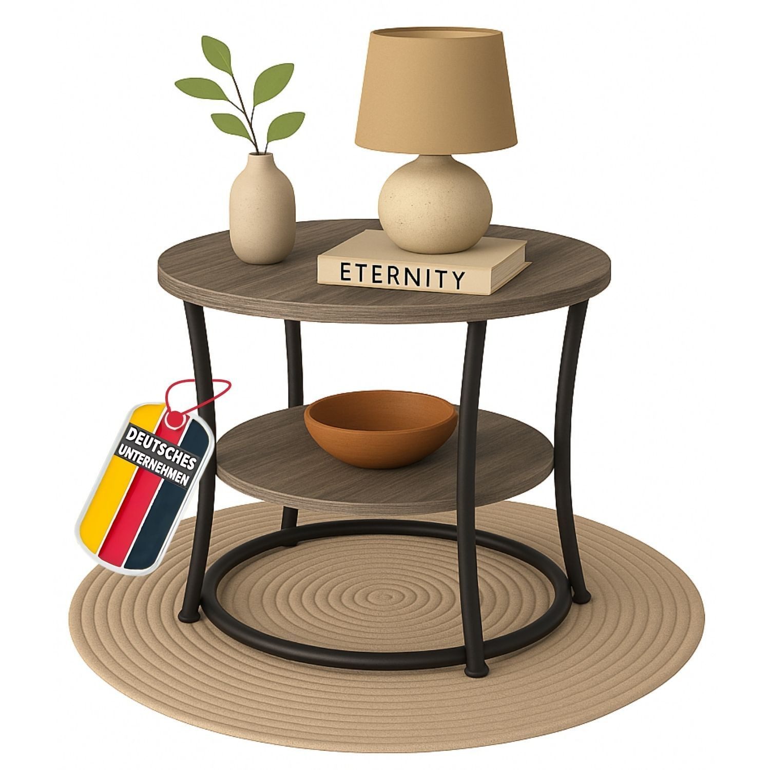 Coemo Wohnzimmertisch TAMY, Grau Vintage Couchtisch Metall mit zwei Ebenen, günstig online kaufen