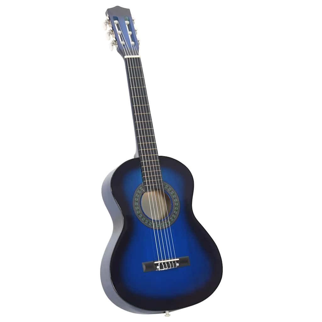 vidaXL Westerngitarre 8-tlg. Klassische Gitarre Set für Anfänger Blau 1/2 34"