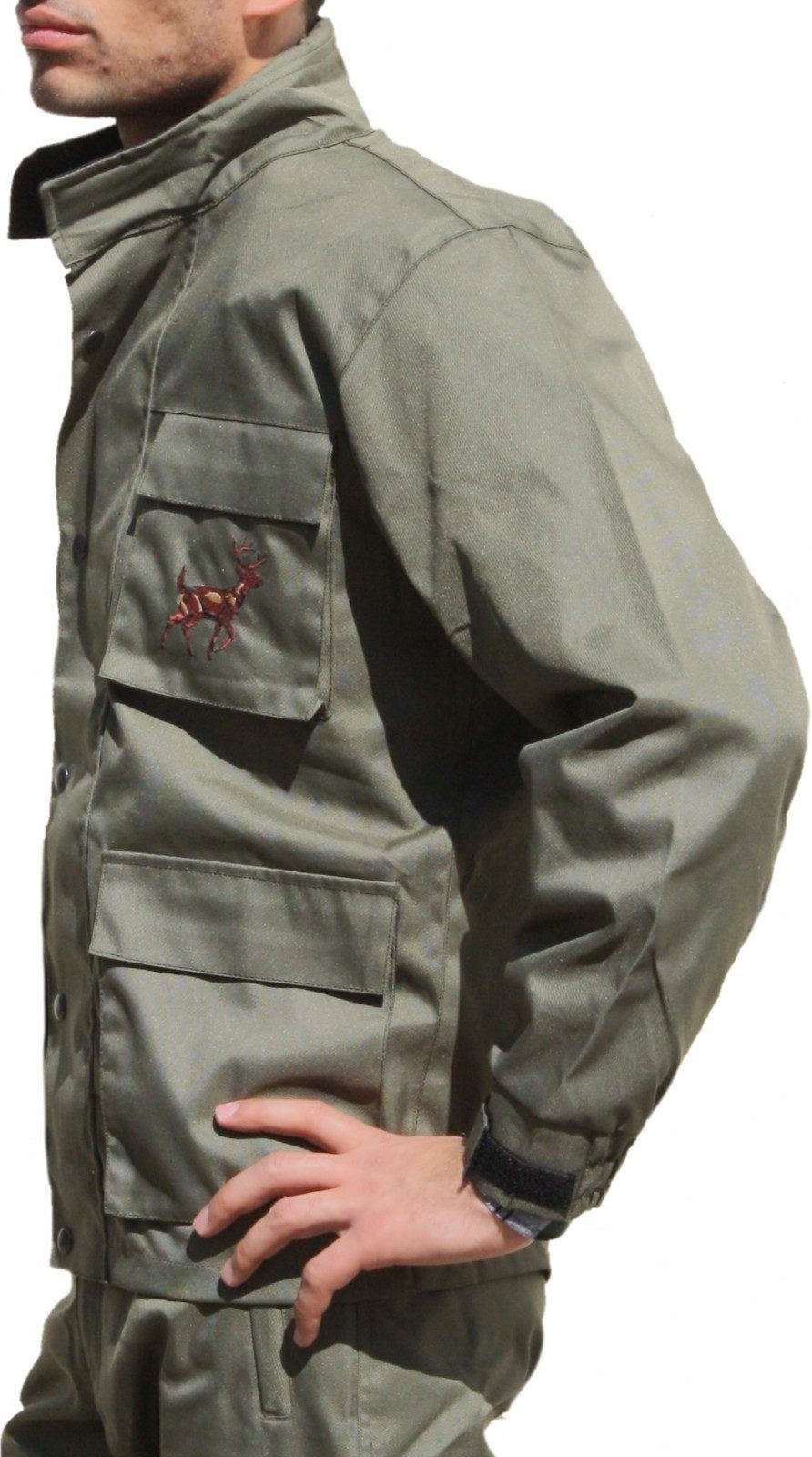 German Wear Military-Jacke GW612J Jagdjacke mit Hirschstickerei